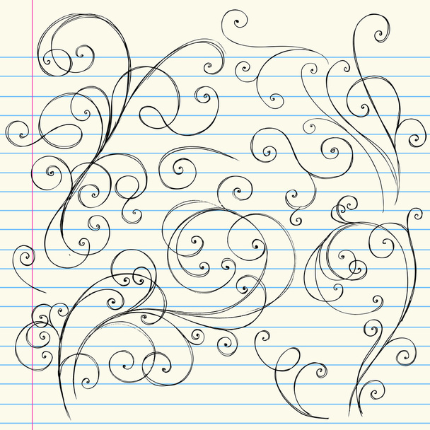 Cuaderno incompleto Doodle Swirls
 - Vector, Imagen