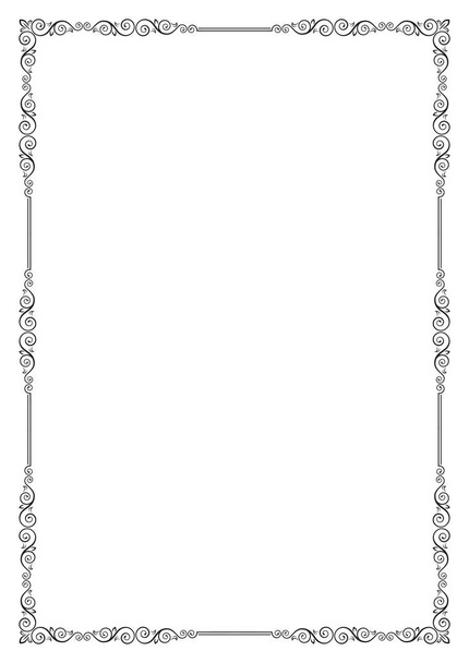 Decorative black  framework. Template for certificate, diploma, label. A3 page proportions.  - ベクター画像