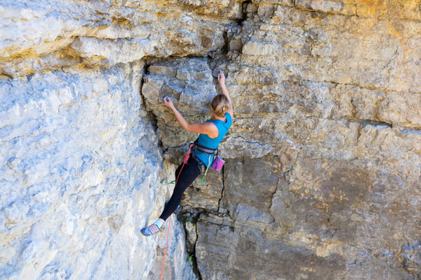 Girl rock climber - Photo, Image