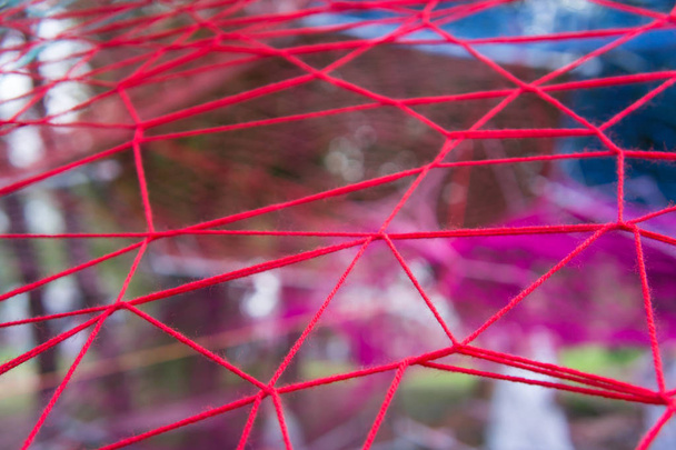 Uma teia de fios, conceito de rede
 - Foto, Imagem