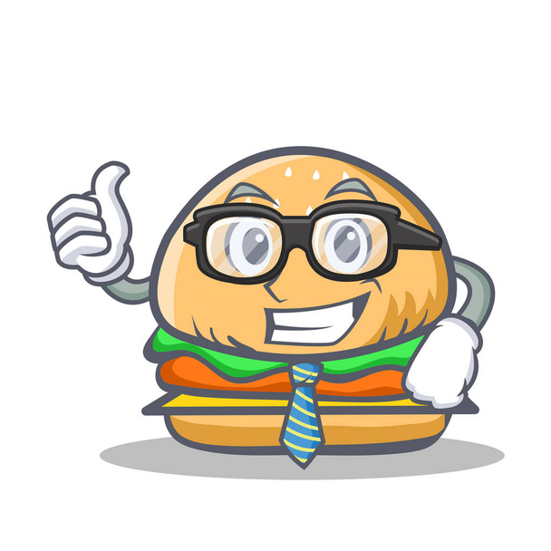 Hombre de negocios hamburguesa carácter comida rápida
 - Vector, Imagen