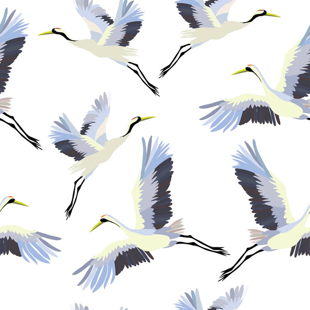 crane, birds, vector, illustration - Wektor, obraz