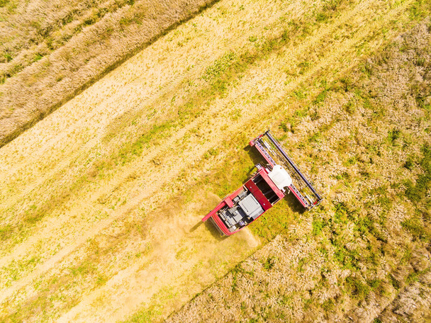 Luchtfoto van combine harvester  - Foto, afbeelding