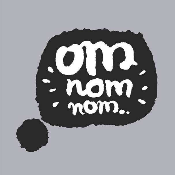 Om Nom Nom in a Speech Bubble - Вектор,изображение