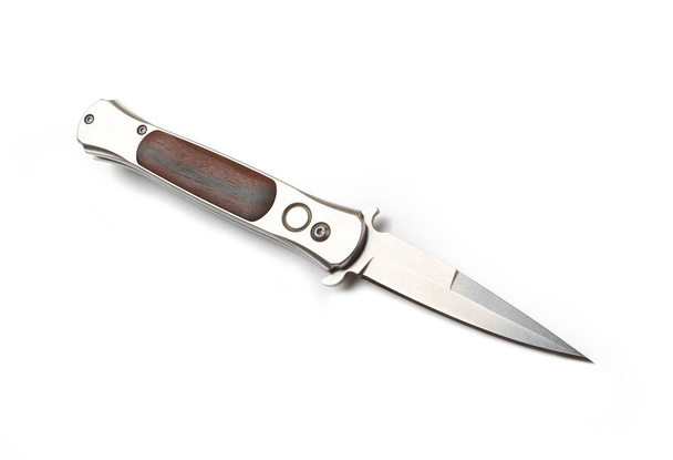 Αυτόματη άνοιξη κλείδωμα αναδιπλούμενο μαχαίρι από ανοξείδωτο ατσάλι - Φωτογραφία, εικόνα