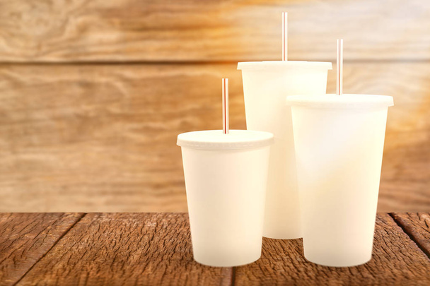 white cups over white background - Zdjęcie, obraz