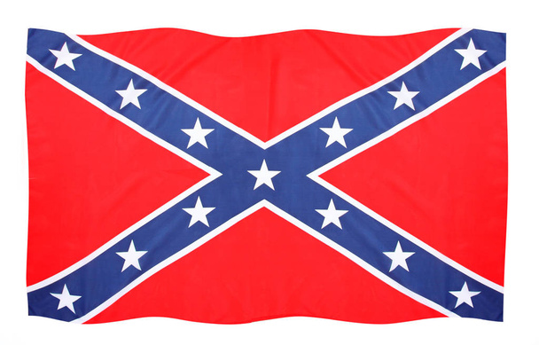 Confederate Battle vlag met St Andrews Cross zwaaien - Foto, afbeelding