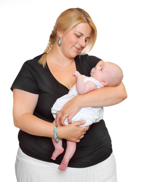 Mère obèse avec son nouveau-né
   - Photo, image