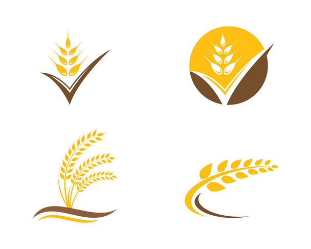 農業小麦のロゴテンプレートベクトルアイコンデザイン - ベクター画像