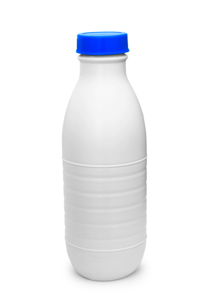 bottle plastic milk isolated on white - Фото, изображение
