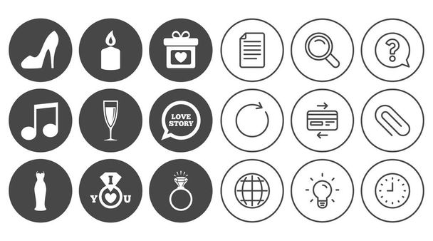 design of Wedding icons - Vector, Image