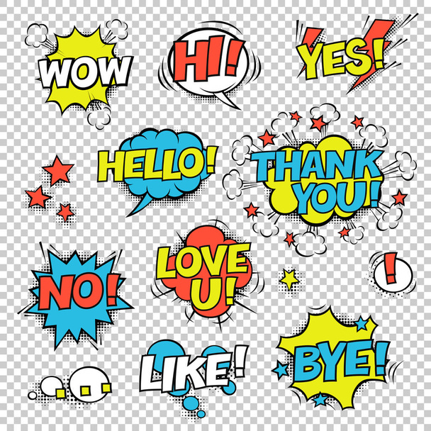 Colorful design of comic speech bubbles  - Vector, afbeelding