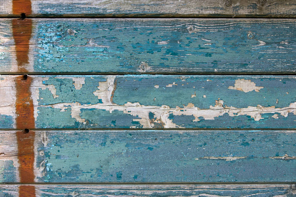 Achtergrond van oude planken met blauwe verf - Foto, afbeelding