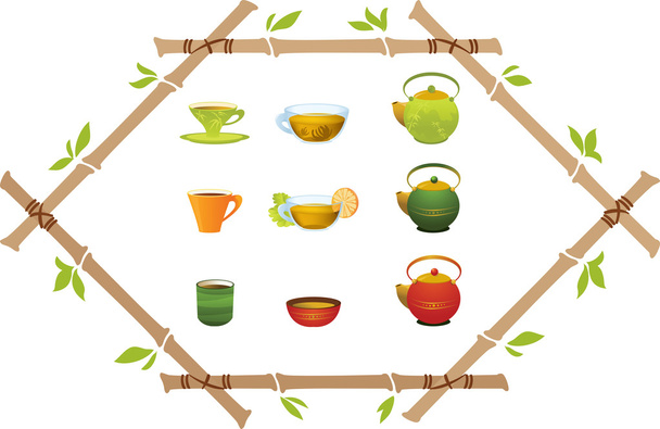 Tea vector collection isolated on white background. - Вектор,изображение