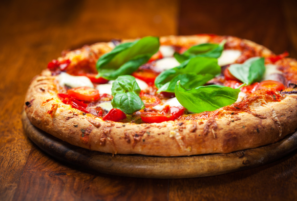 Pizza with salami and mozzarella - Photo, Image