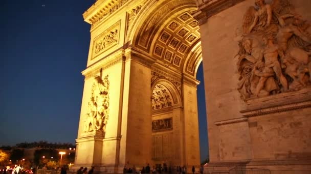 Arc de Triomphe night - Materiał filmowy, wideo