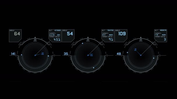 4 k Radar Gps jel tech képernyő bemutatás, science sci-fi adatok számítógépes navigáció szolgálatában - Felvétel, videó
