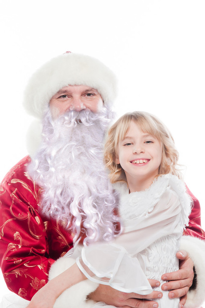 Santa Claus and little girl - Фото, зображення