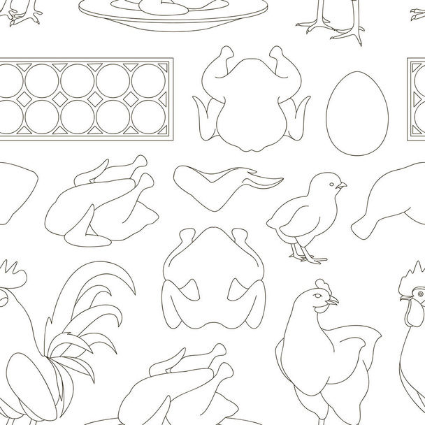 Chicken icons pattern. Vector illustration EPS 10 - Vector, Image
