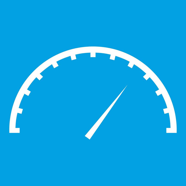 Speedometer icon white - Vetor, Imagem