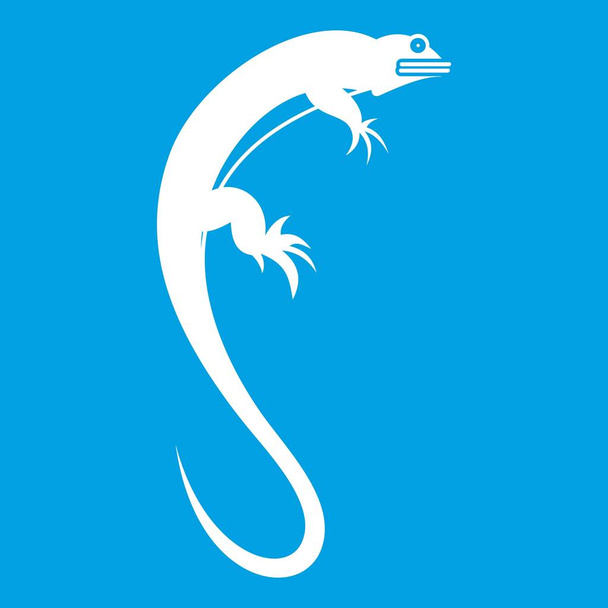 Lizard icon white - Vector, Imagen