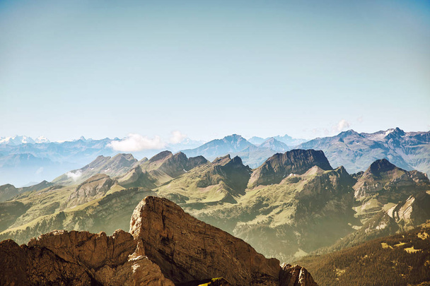 Saentis Montanha paisagem, Alpes suíços
 - Foto, Imagem