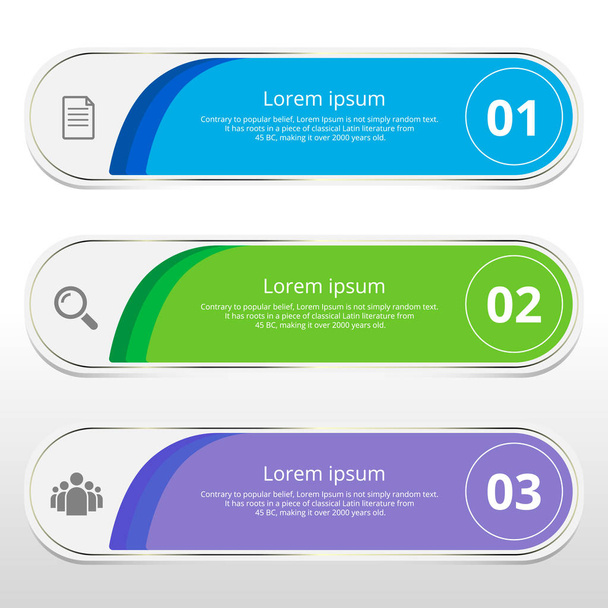 Vector steps, progress banners with colorful tags. - Vektor, obrázek