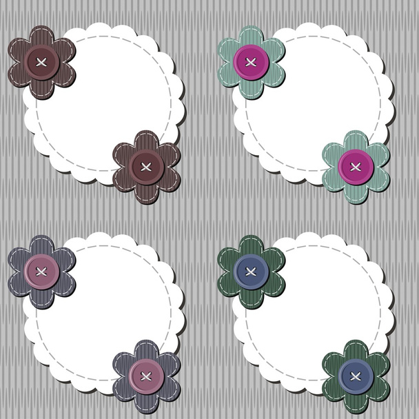 Decoração scrapbook elementos com flores
 - Vetor, Imagem