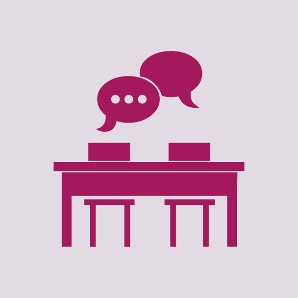 Meeting at the table  icon - Vector, Image