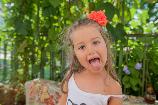 happy little girl summer portrait - Photo, Image