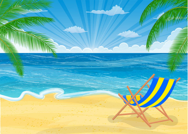 Playa de verano con sol
, - Vector, imagen