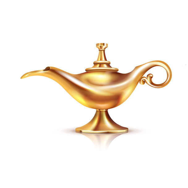 Aladdin Lamp Isolated Composition - Вектор,изображение