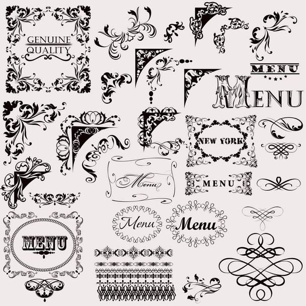 Set of hand drawn vector flourishes for design - Vector, Image
