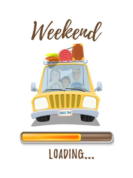 Holidays loading poster template with yellow. - ベクター画像