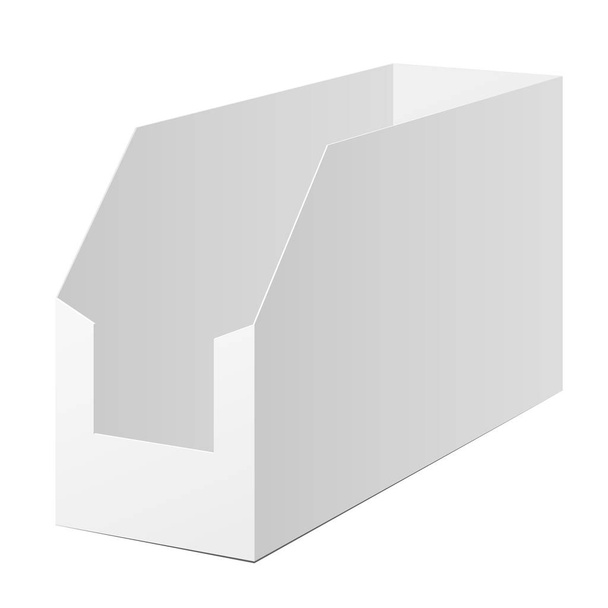 White Cardboard POS POI. Holding box - Διάνυσμα, εικόνα