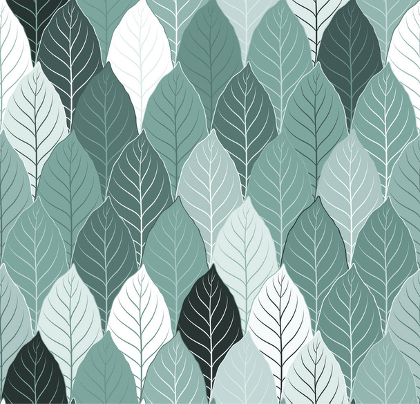 Natur nahtlose Muster Hintergrund mit Blättern Vektor - Vektor, Bild