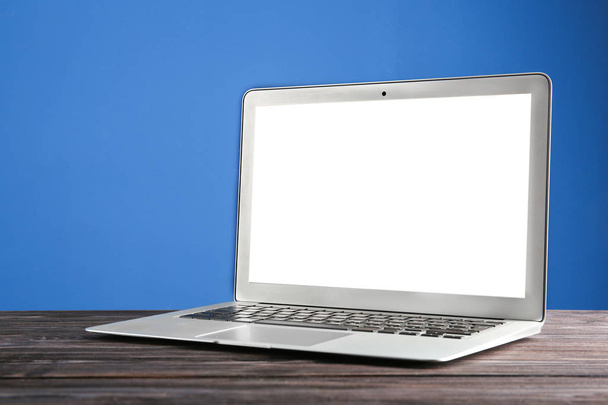 Modern laptop on background - Fotó, kép