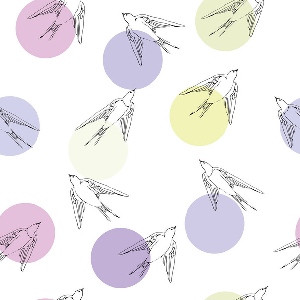 swallows pattern, vector, illustration - Vector, Image