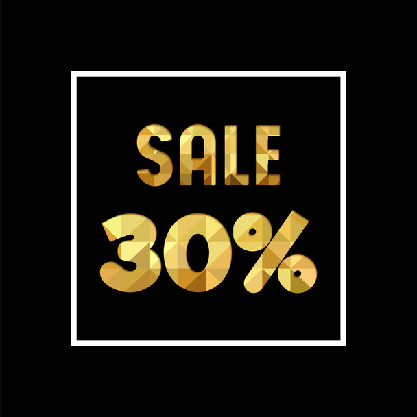 Sale 30% off gold quote for business discount - Vector, Image