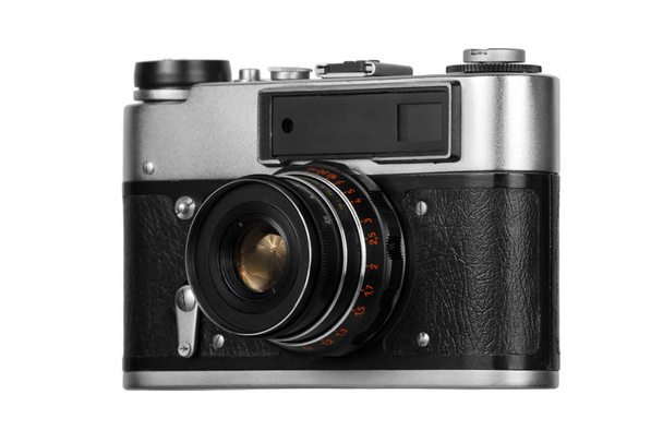 Old film camera on white background - Photo, Image