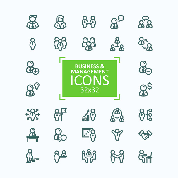 Business fine line icons - Vector, Image