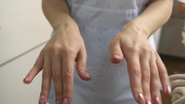 Womans hands with neat manicure - Filmmaterial, Video