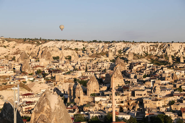 Hot Air Balloons Over Goreme Town - Photo, image