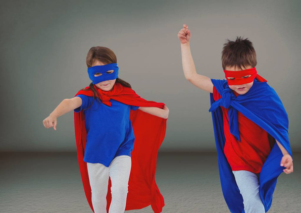 Superhero kids with blank background - Foto, Imagen
