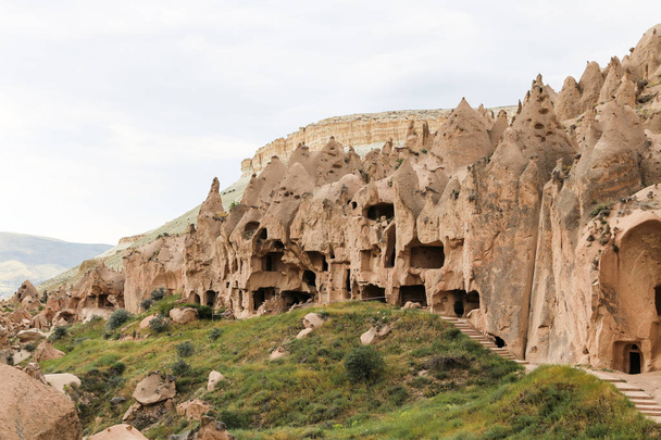 Rock Formations in Zelve Valley, Cappadocia - Fotoğraf, Görsel