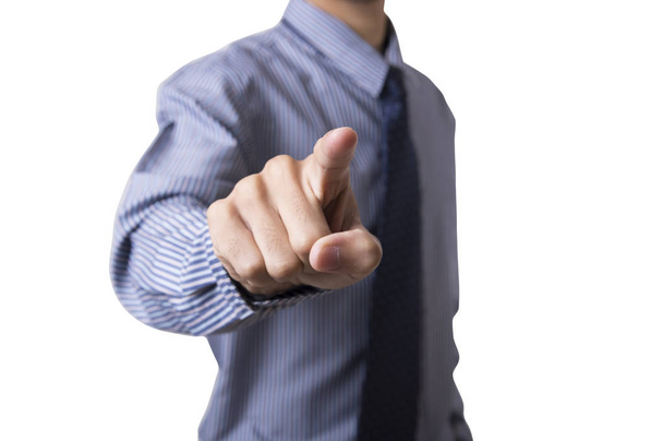 Podnikatel ruku ukazující gesto izolované na bílém pozadí. - Fotografie, Obrázek