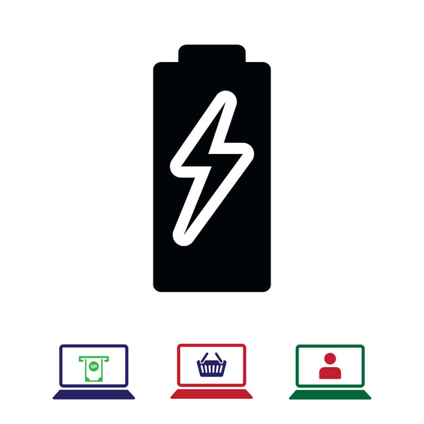 Icona del carico della batteria, illustrazione vettoriale stock stile design piatto
 - Vettoriali, immagini