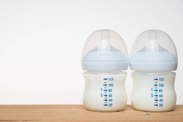 Bottle of milk on white background. - Фото, зображення