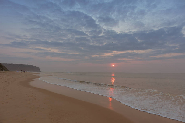 Beautiful sunset at cabo ledo beach Angola. With waves. Dramatic - Photo, Image
