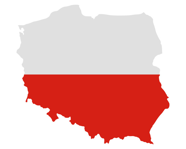 Karte und Flagge Polens - Vektor, Bild